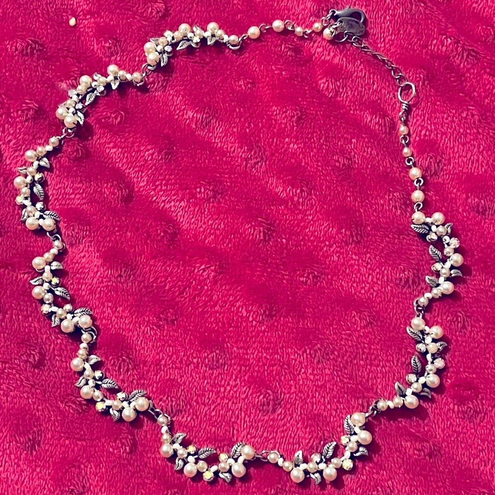 💐Unique delicate necklace with pearls and cz